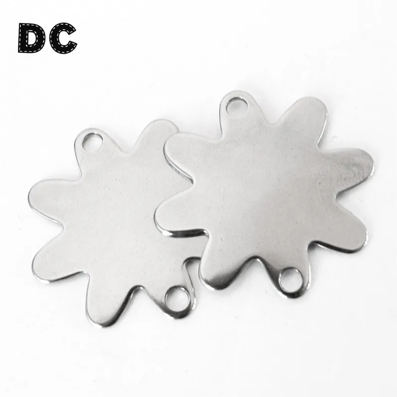 DC 10 шт./лот 30 мм Серебряный тон из нержавеющей стали металлический цветок