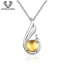 Женский кулон из серебра 925 пробы с двумя кольцами|pendant woman|fine