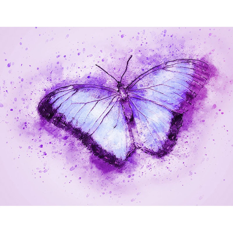 

Full Square/Round Diamond Painting DIY Diamond Embroidery Purple Butterfly Cross stitch Rhinestone Mosaic Decor HYY