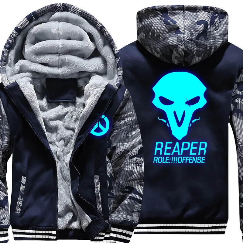 Мужские и женские толстовки размера США светящаяся Толстовка Genji для OW Reaper