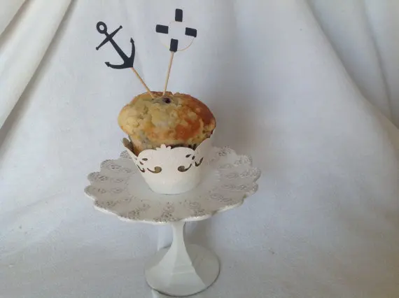 Морской тематический якорь партия выбирает-морские топперы для свадебного кекса