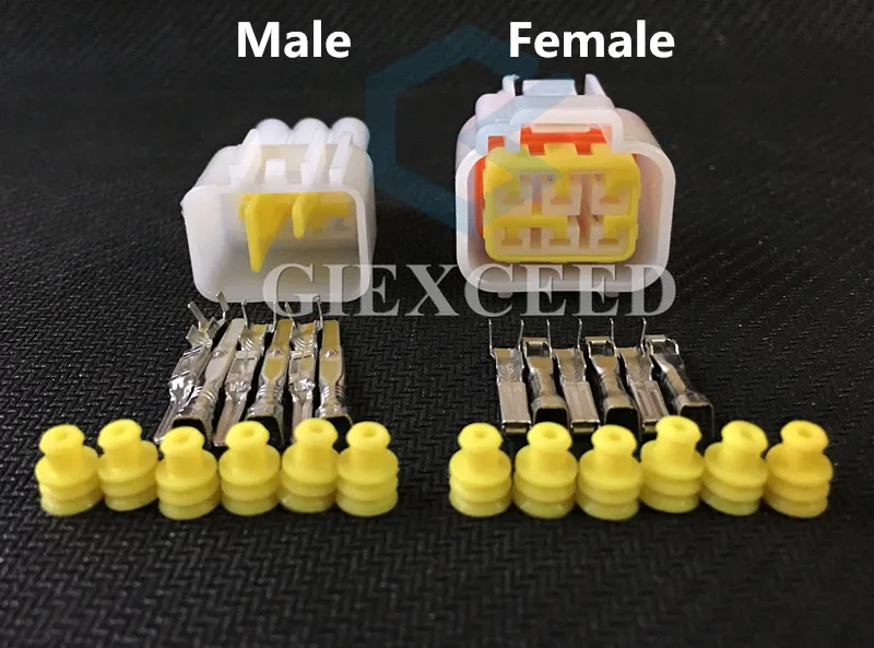 2 Sets FW C 6M B 6F 6 Pin Female Male Waterproof Electrical Wire Connector Door Glass Lifter Wiring Socket For Cars|Кабели адаптеры и