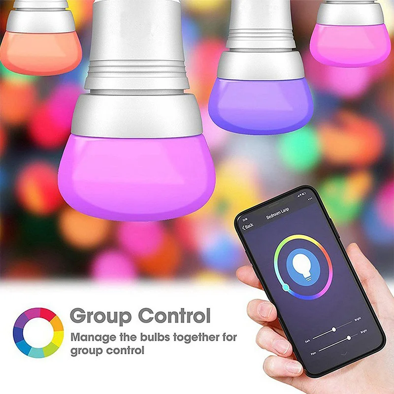 Vintagelll Smart WIFI Light Bulbs APP Remote Control 11W LED Color Changing Bulb For Amazon/Alexa/Google Home | Развивающие игрушки