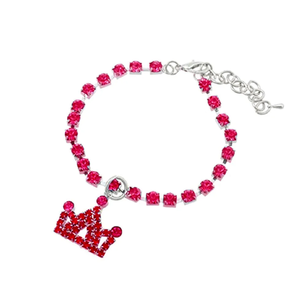 Crown Pendant Dog Cat Puppy Collar Rhinestone Necklace Outdoor Pet Accessories | Дом и сад