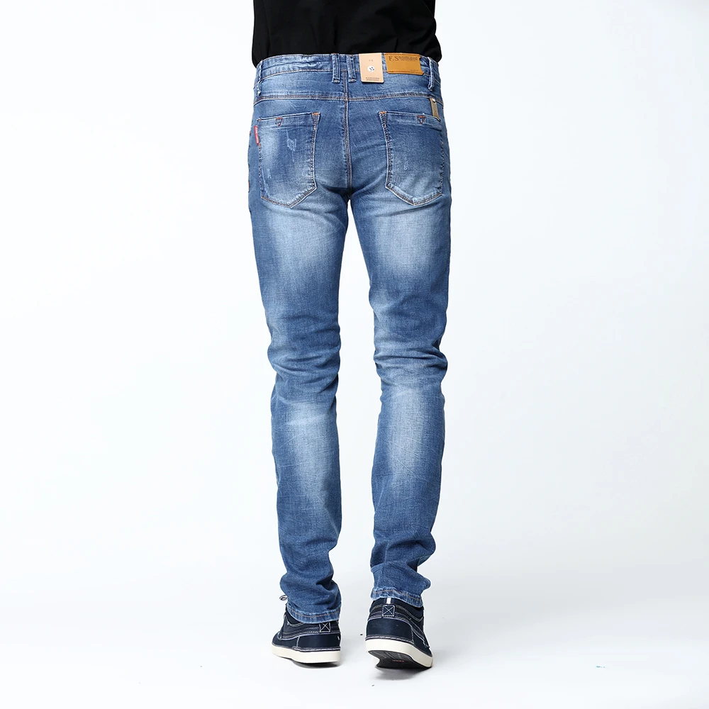 2019 новые летние мужские молодежные Джинсы Стрейчевые эластичные эмблема на