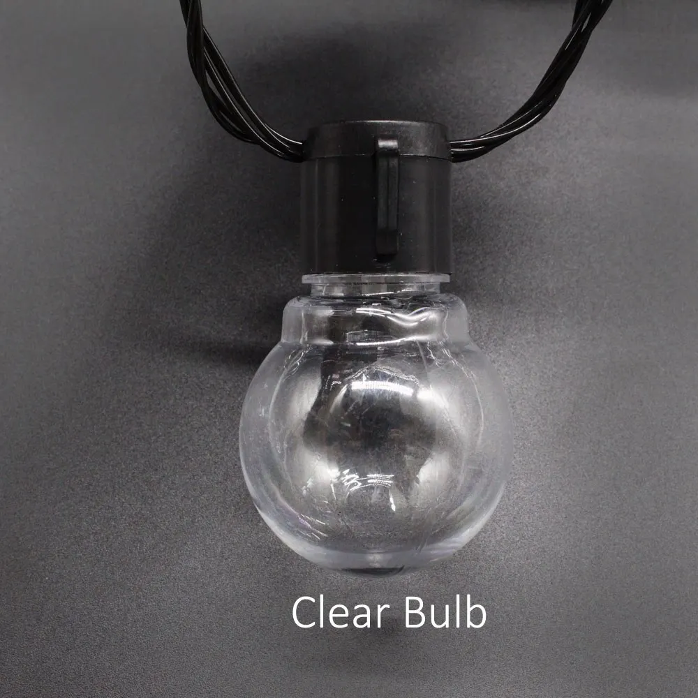 Clear Bulb Светильник на солнечной батарее, Рождественский, уличный, 2,5 м, 5 м, 6,5 м, глобус, гирлянда, светодиодный, сказочный светильник, s, декоративный, для сада, вечерние, свадебные - Испускаемый цвет: Clear Bulb