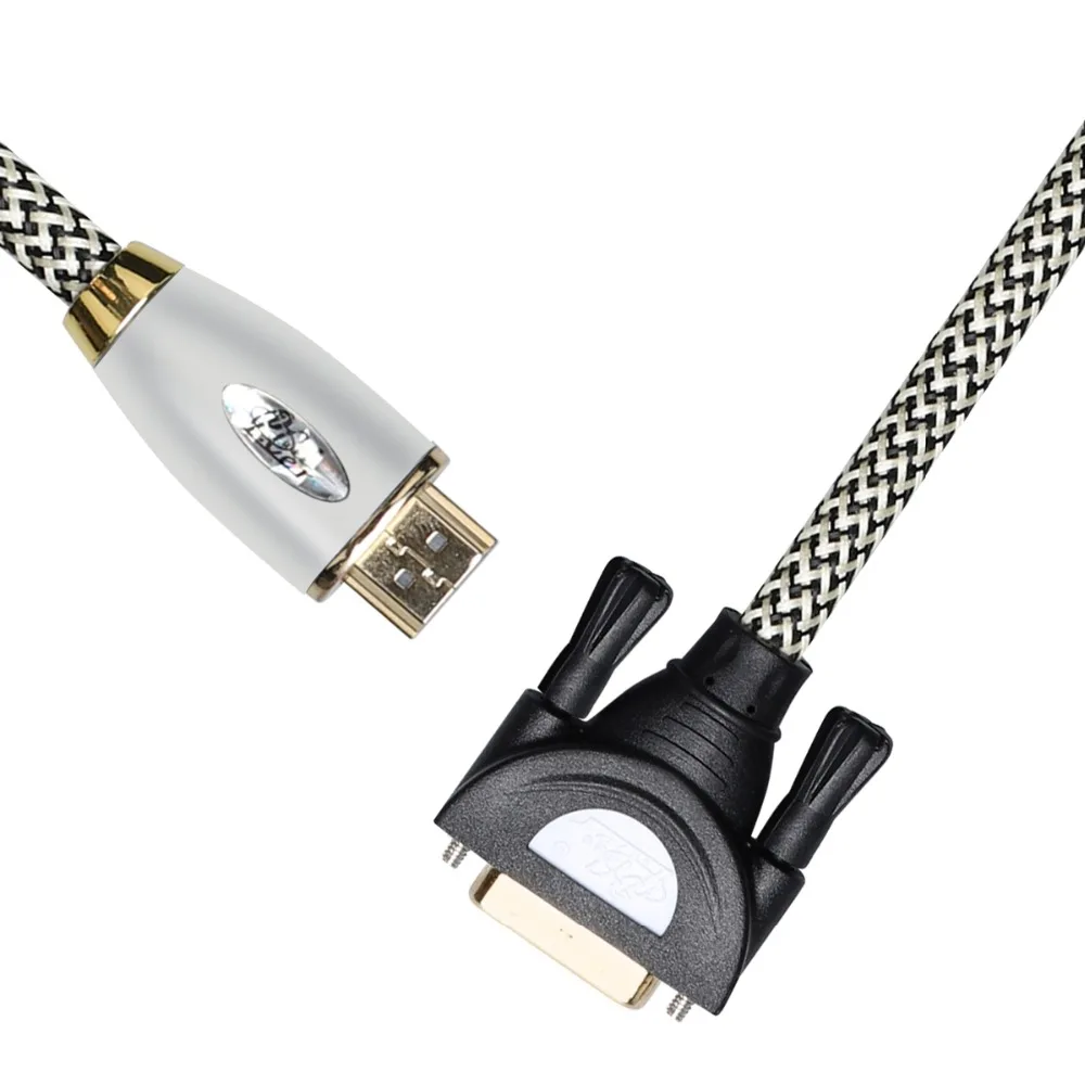 Нейлоновый плетеный кабель HDMI DVI аудио видео Папа папа для ПК монитора HDTV