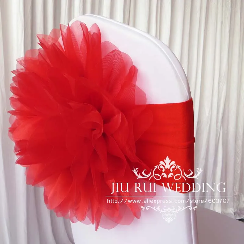 20 шт. красная органза под заказ красочный большой цветок большая Роза спандекс