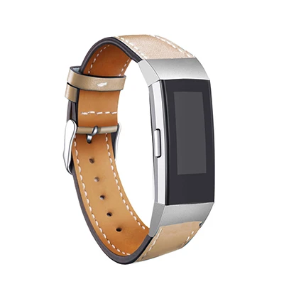 Замена Fitbit Charge 3 полосы кожаный ремешок сменный Смарт фитнес-часы с нержавеющей рамкой для Charge3
