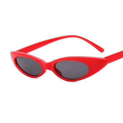 red-gray Ретро cateye Солнцезащитные очки для женщин винтажные солнечные очки розовый желтый lunette soleil femme zonnebril dames Оттенки для женщин - Цвет линз: red-gray