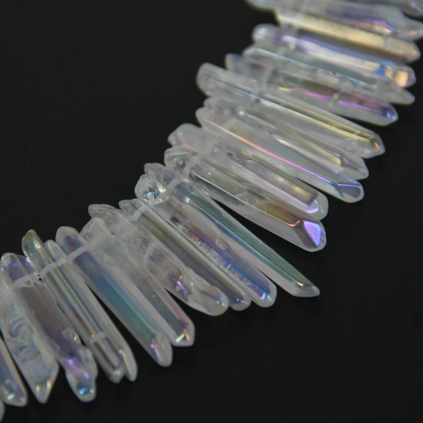 Натуральный кристалл полированный AB титановый белый кварцевый бисер