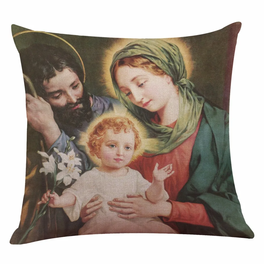 Наволочка для подушки в подарок Кристиан Дева Мэри наволочка 45х45см льняная