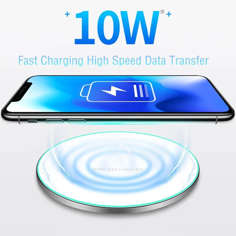 MAXSHARER 10 Вт Беспроводное зарядное устройство для iPhone 8 Plus/X Быстрая зарядка Samsung S8/S8