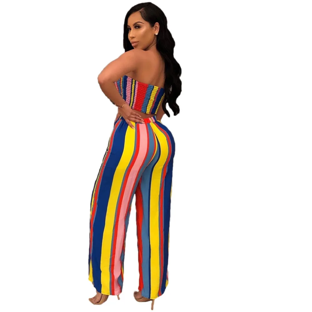 Лето 2019 модные полосатые без рукавов бретелек с открытыми плечами Короткие топы