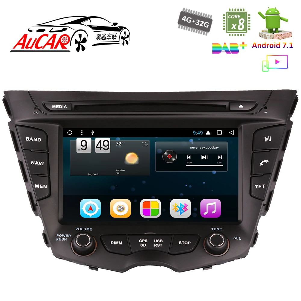 

Android 7.1 7" Car DVD Player GPS Navigation system for Hyundai Veloster 2011 - 2017 Bluetooth GPS Radio WIFI 4G Stereo AUX