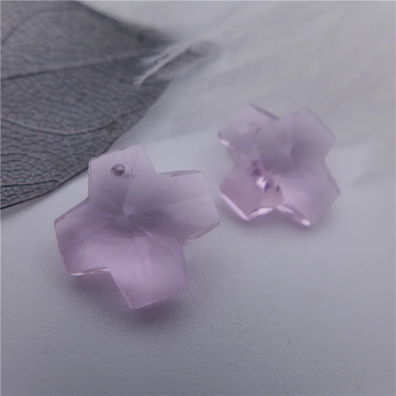 Хрустальные подвески для люстры стеклянная призма розовая