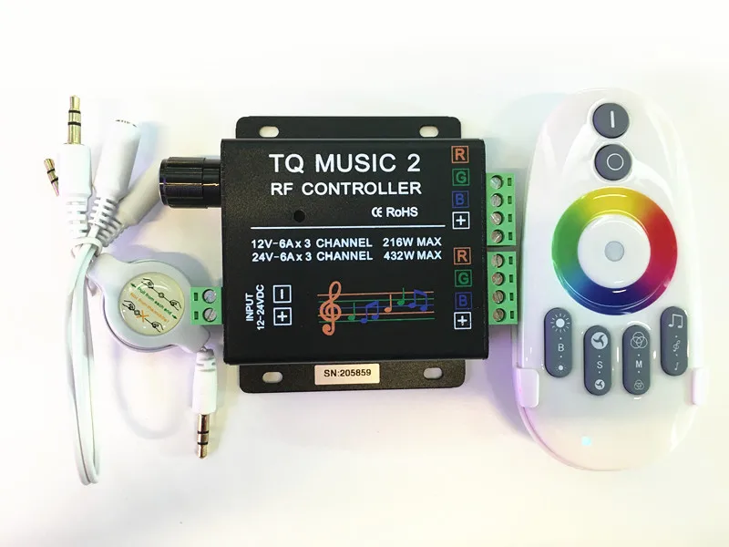 Новый RGB мини-музыкальный контроллер 12 В-216 Вт/24 В-432 Вт используется для 5050 или 3528 RGB-ленты с кабелем для подключения телефона или аудио Новый RGB мини-музыкальный контроллер 12 В-216 Вт/24 В-432 Вт используется для 5050 или 3528 RGB-ленты с кабелем для подключения телефона или аудио