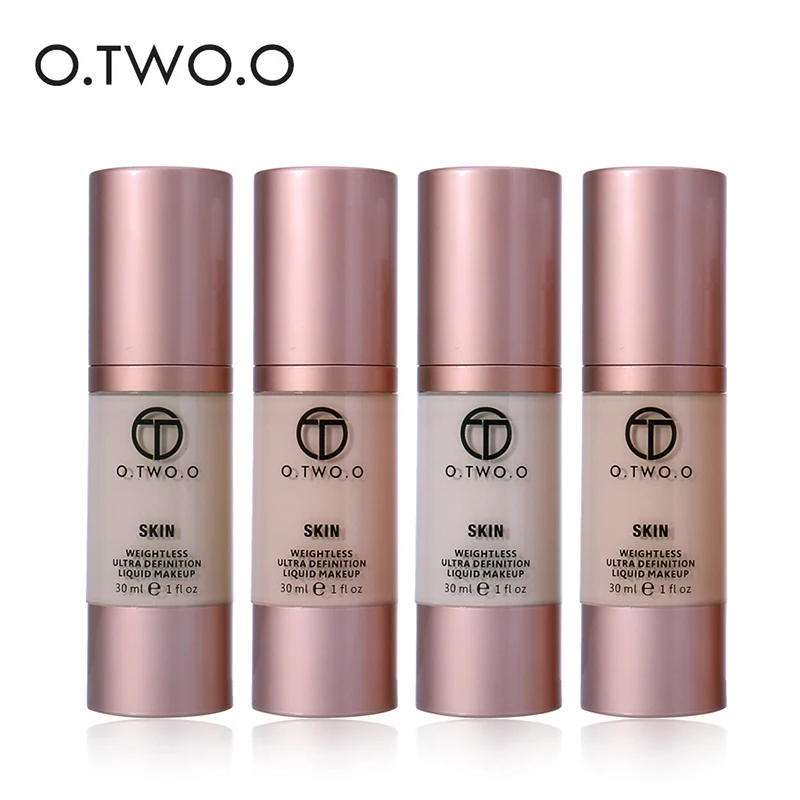 O.TWO.O 4 Colors Liquid Foundation Cream Make Up Foundation Makeup Primer Beauty Waterproof Coverage Base