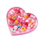 36 шт.корт. 13 мм милые разноцветные акриловые детские манжеты кольца в виде животных сердца фруктов подарок Рождественский подарок кольцо для девочек на вечеринку