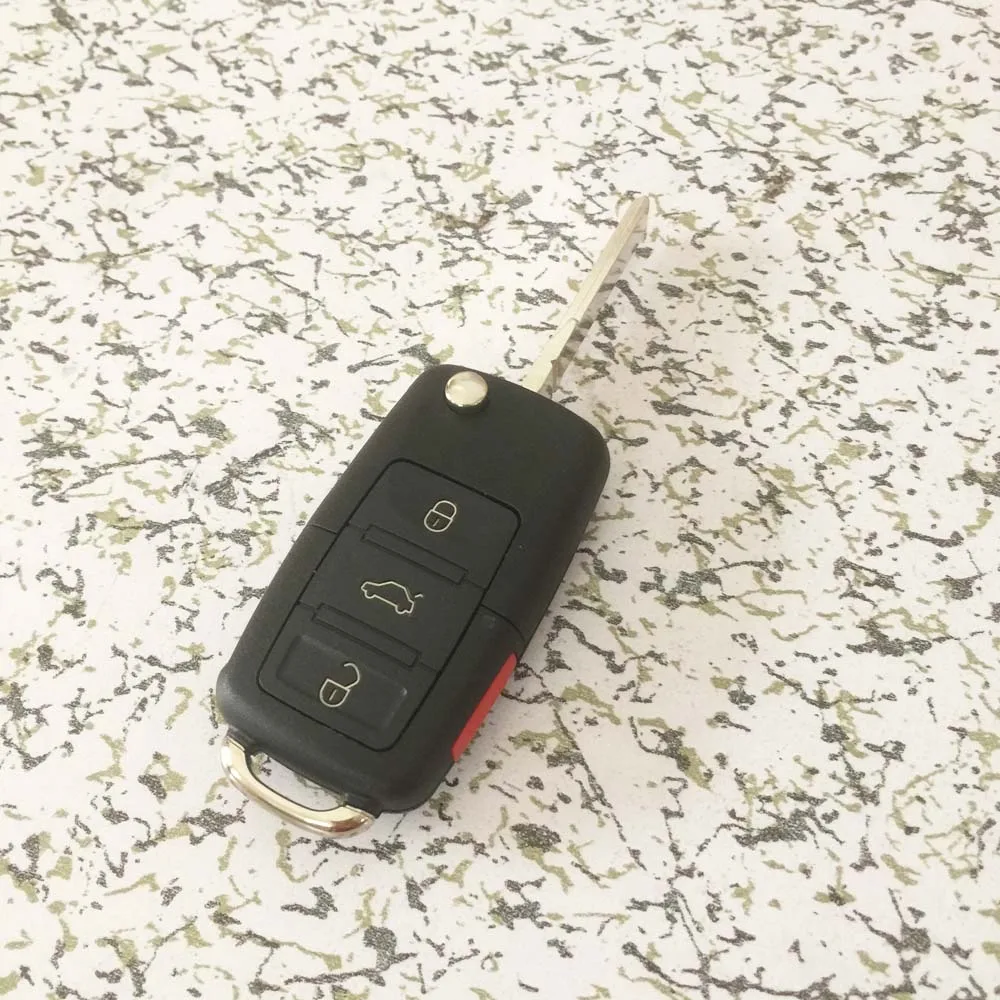50pcs By DHL For Vw Bora POLO B5 Jetta Passat Seat 3+1 4 button folding car remote control flip key replacement shell with logo |