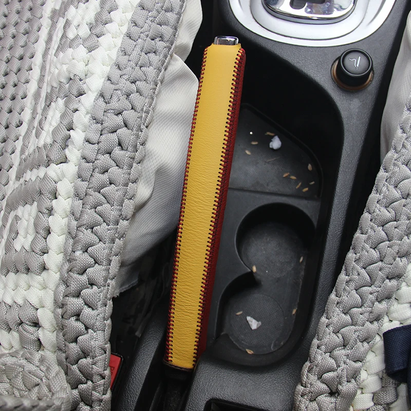

Genuine Leather Handbrake Grips for Peugeot 307 Natural leather cover on the handbrake car accessories interior