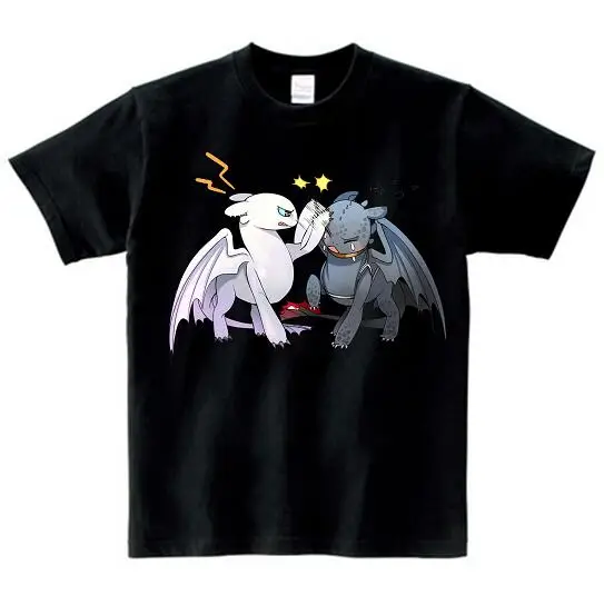 black childreT-shirt Коллекция года, футболка «скрытый мир» милые детские топы, футболки с героями мультфильма «Как приручить дракона» летняя одежда с фантазийным рисунком, MJ - Цвет: black childreT-shirt