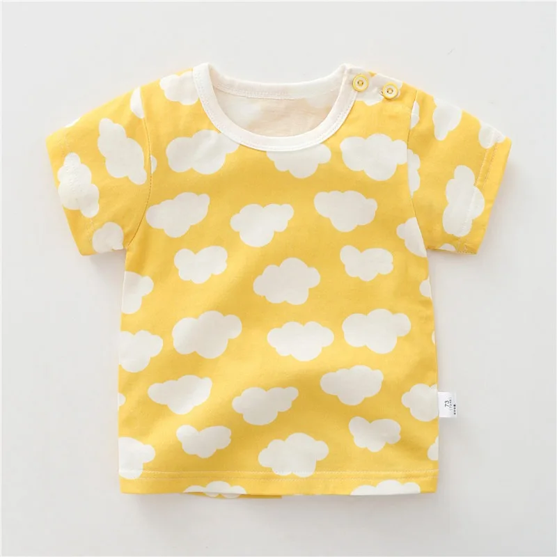 Детская Хлопковая футболка с круглым вырезом 73 110 см|Тройники| |