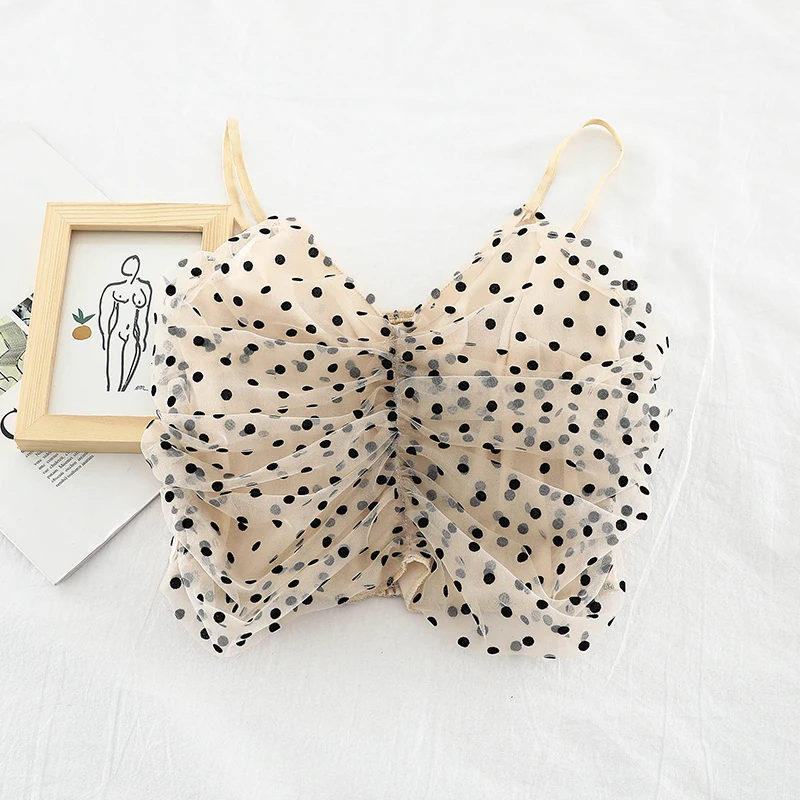 2019 new fashion women's vest dot short mesh gauze camis Summer H703 | Женская одежда