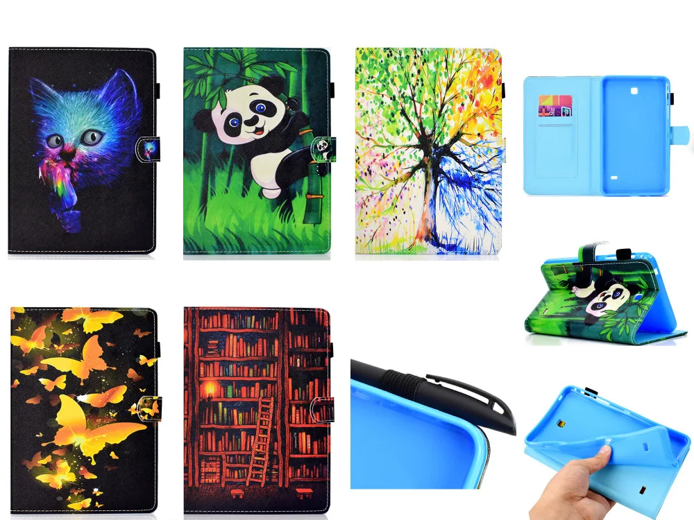 Чехол-книжка из искусственной кожи для Samsung Galaxy Tab 4 7 0 T230 T231 T235 + пленка ручка |