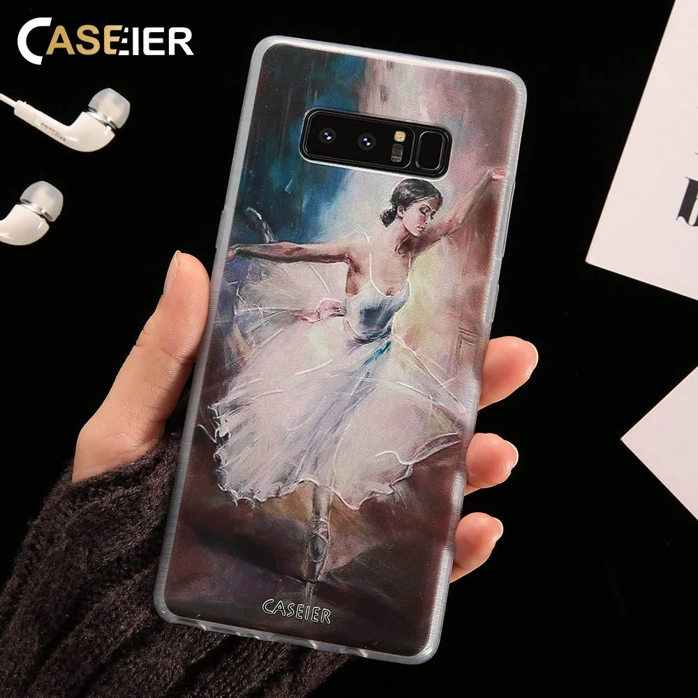 Caseier силиконовый чехол для телефона samsung S8 Plus Note 8 Чехлы девчачий мягкий S7 S6 Edge Shell