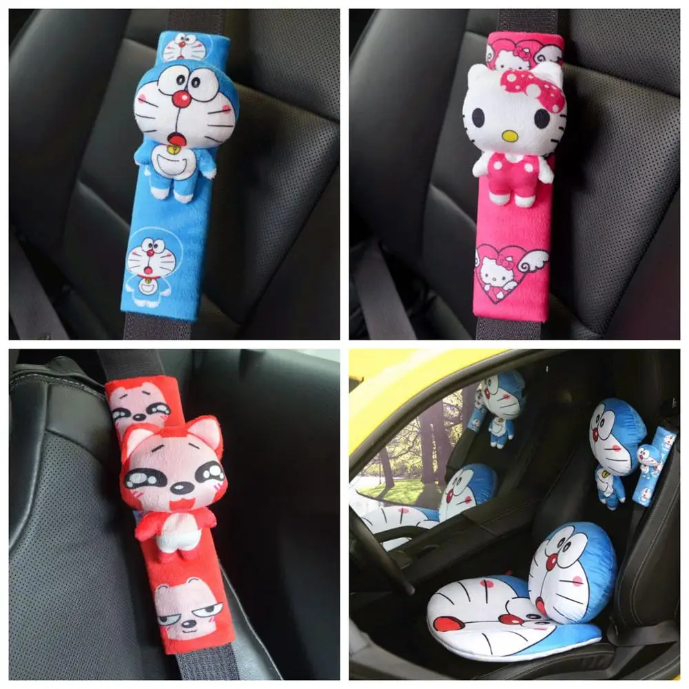 1 пара 22 см мультфильм doraemon Crayon Shin-chan Sakura momoko Ultraman fox покрытие ремня безопасности автомобиля мягкая игрушка