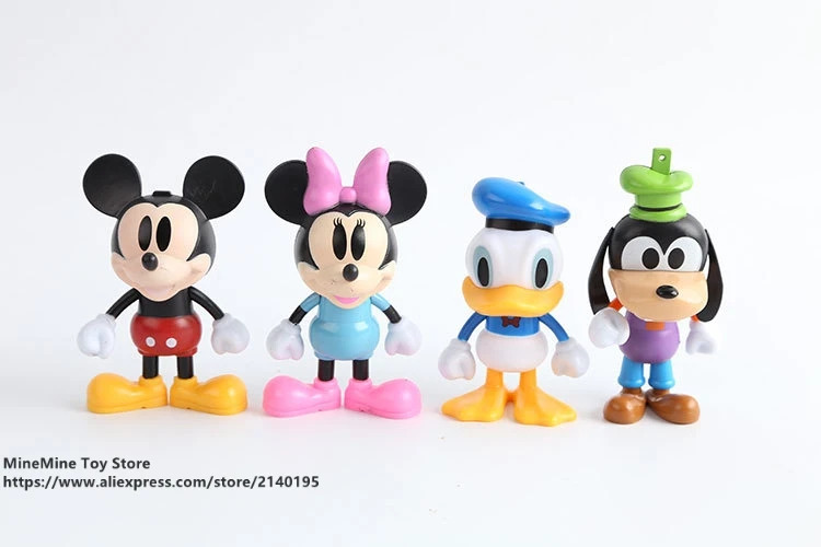 ZXZ Микки Маус Минни 12 шт./компл. 9 см фигурка осанки коллекция украшений аниме
