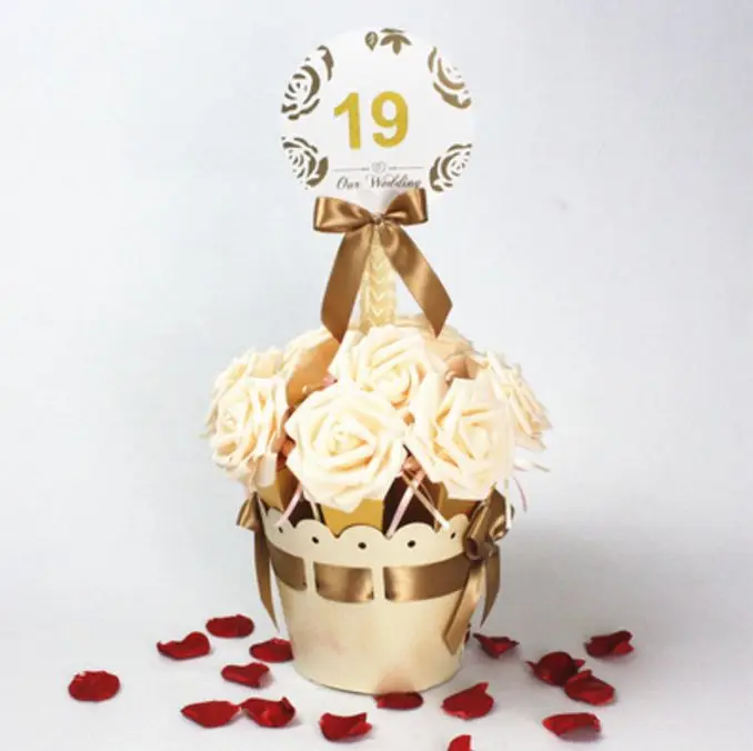 2 комплекта золотой цветочный горшок цвета шампанского/розового мороженого