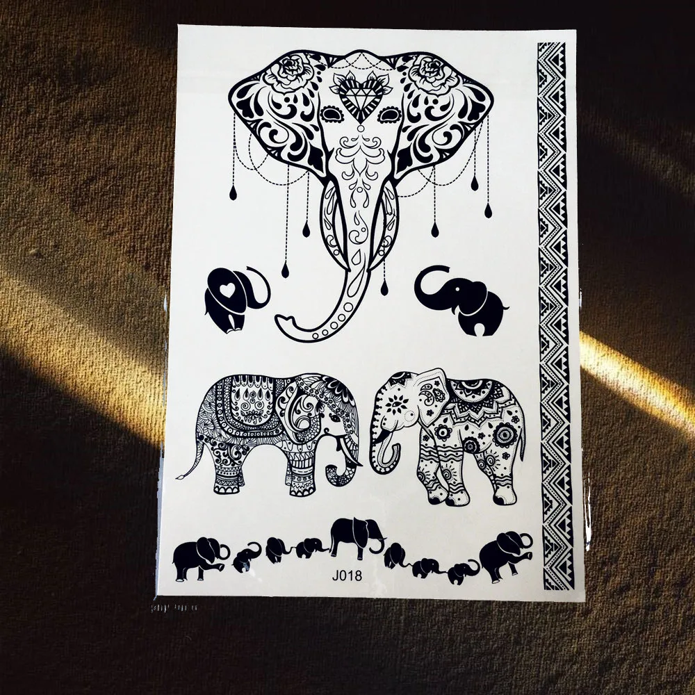 25 стилей большая мандала цветок водонепроницаемые Временные татуировки