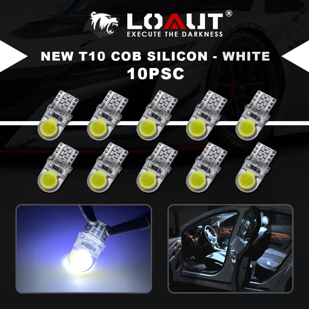 10 шт. Авто T10 светодиодный холодный белый 194 W5W 168 COB кварцевая Автомобильная супер