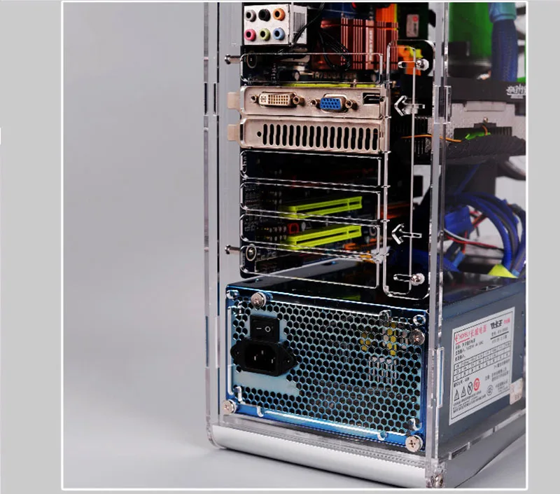 390*170*440 мм DIY QDIY полный прозрачный MicroATX акриловый компьютерный корпус водяного охлаждения вертикальное игровое шасси gabinete computador