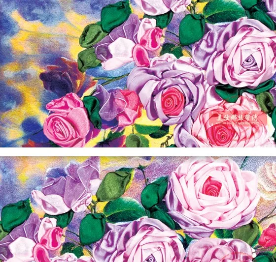 3D Роза цветок ваза лента вышивка картина маслом набор искусства рукоделие