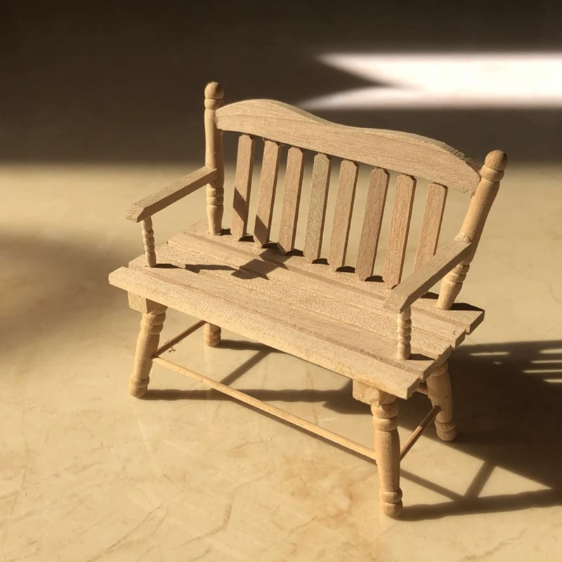 

G05-X5039 одежда для малышей подарок игрушка 1:12 кукольный домик мини мебель миниатюрный rement DIY деревянный цвет двойной стул 1 шт