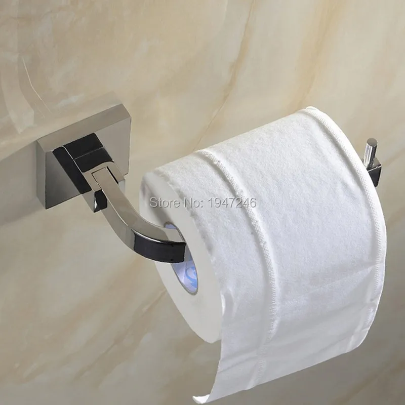 Медный держатель рулона туалетной бумаги Настенный полированный хром|roll holder|paper
