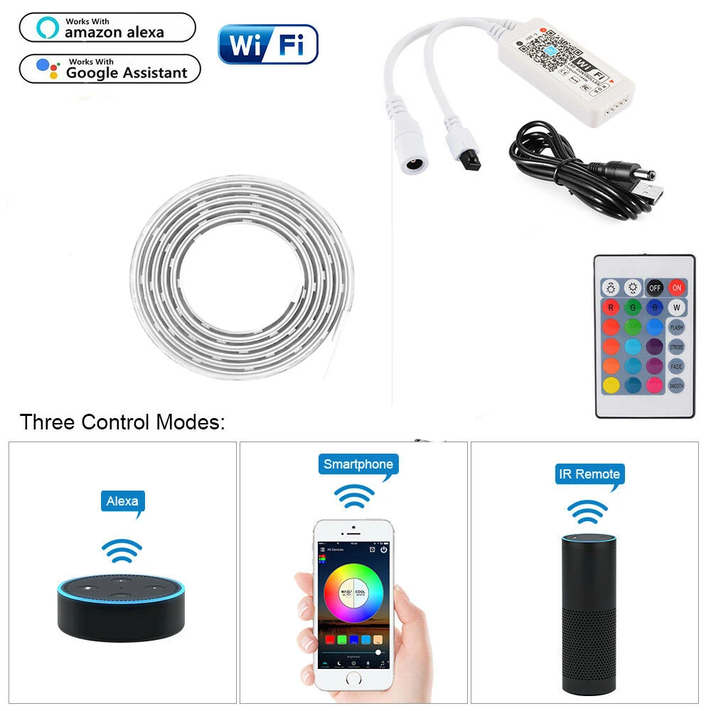 2 м rgb usb Smart Light Band Home WiFi приложение светодиодный светильник с дистанционным