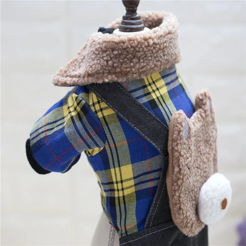 Комбинезоны для собак зимние джинсовые штаны домашних животных с рисунком