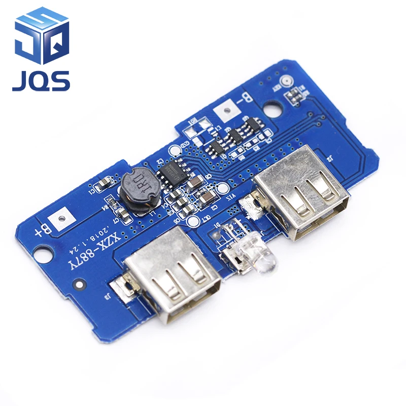 18650 Двойной Micro USB 3,7 V до 5V 2A повышающий Мобильный Внешний аккумулятор DIY 18650 литиевая батарея зарядное устройство печатная плата Повышающий Модуль со светодиодом