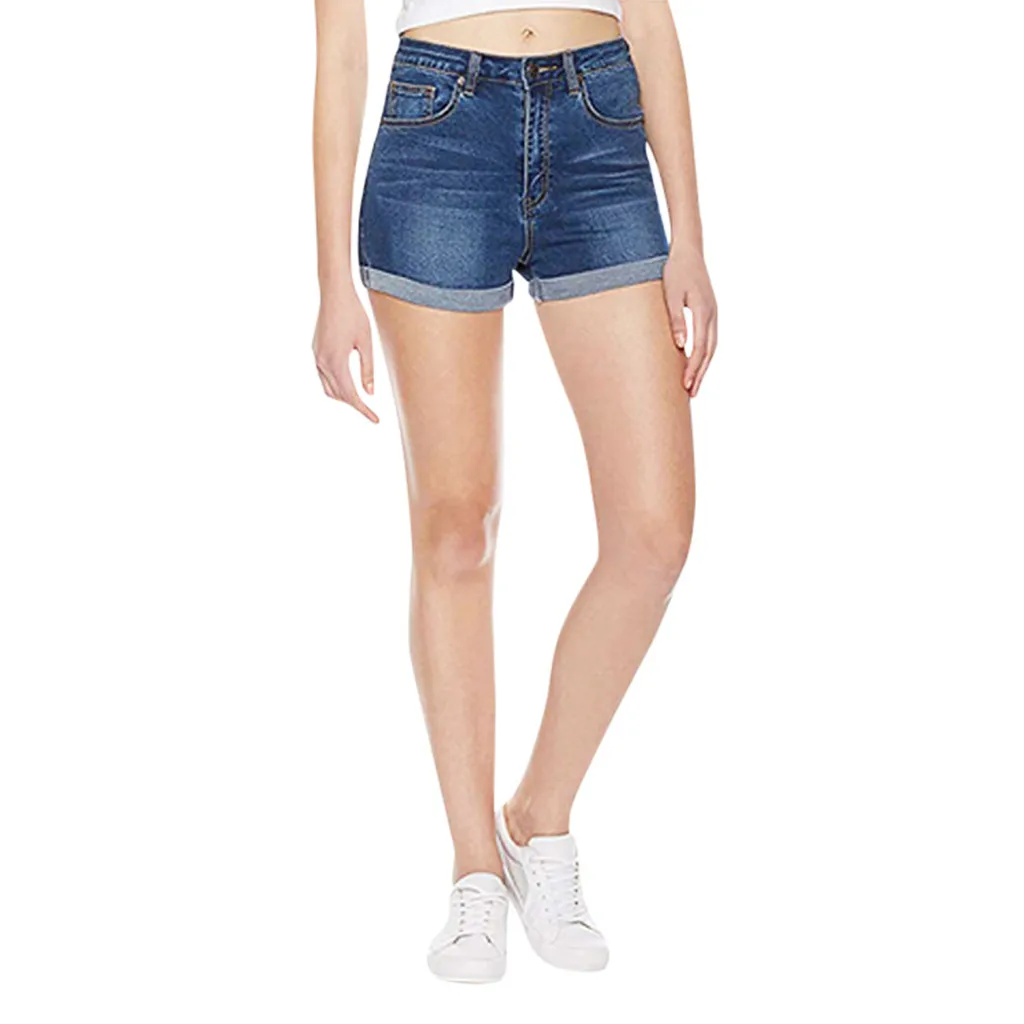 Женские джинсовые шорты с высокой талией JAYCOSIN повседневные потертые Короткие