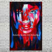 hand painted francoise nielly palette knife portrait face oil painting character figure canva wall art picture for living room18