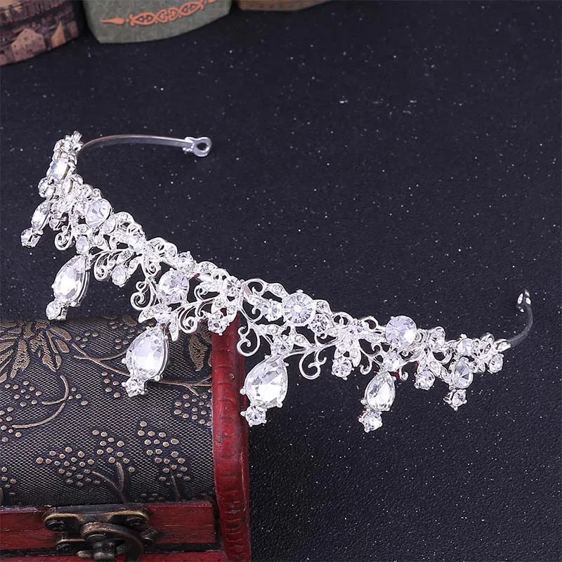 5 Цвета барокко из простого сплава в форме капли воды Стразы Корона Диадемы de Noiva