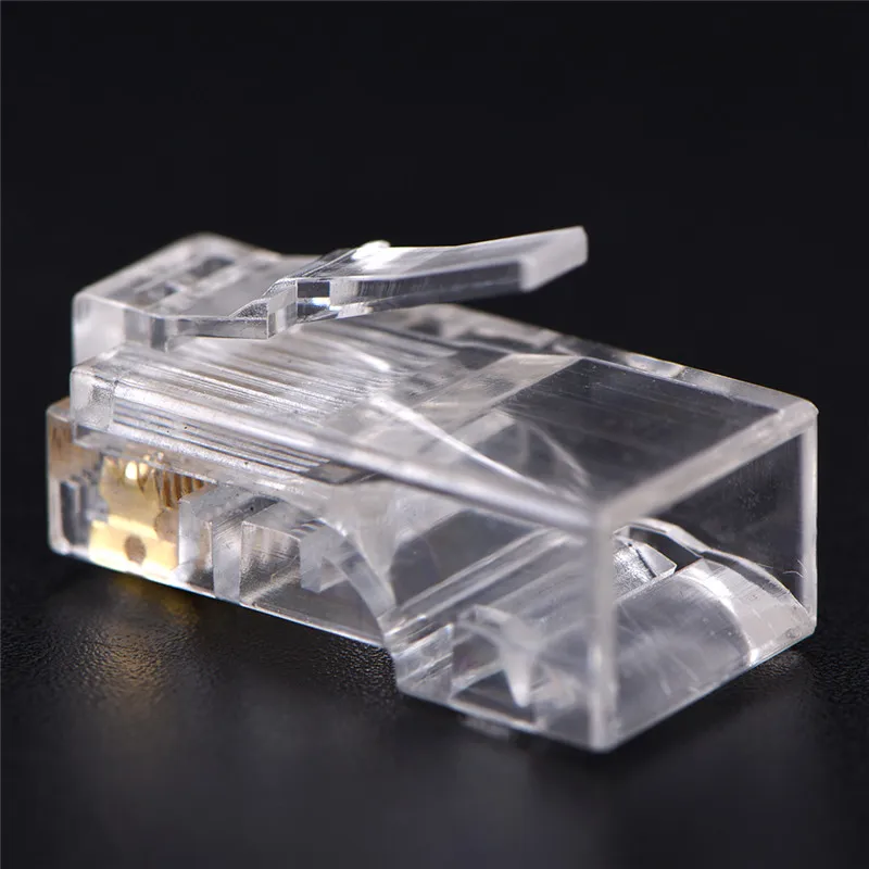 50 шт. RJ45 CAT5 CAT5e CAT6 переходник Кристалл сетевой модульный разъем 8P8C для компьютеров