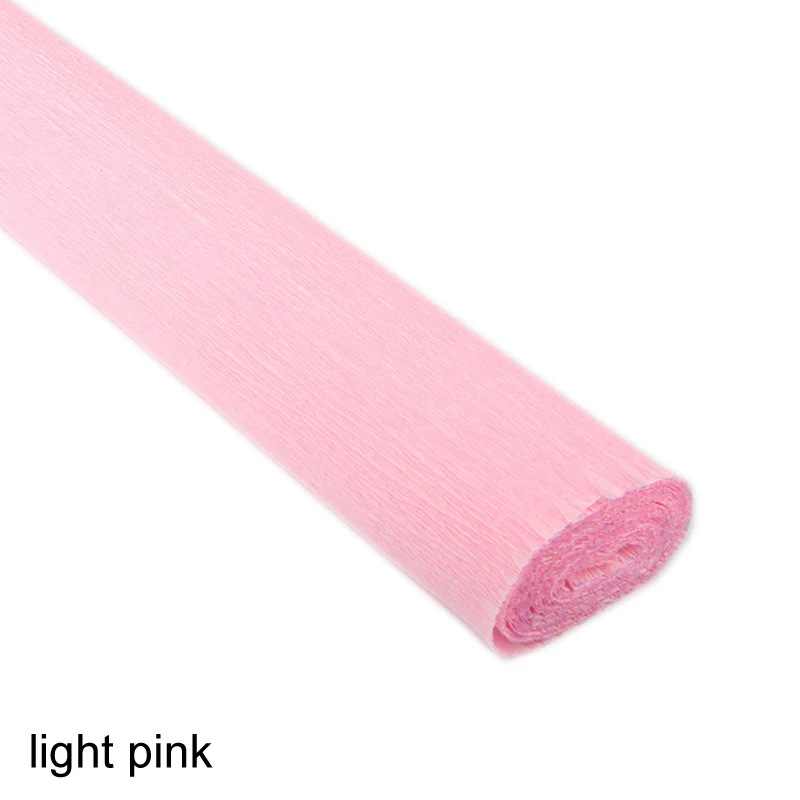 light pink Craft DIY Flower Wrapping 250x50cm Garland Crepe Paper 21 Colors Crinkled Party Decoration Decorative Origami - Цвет: light pink