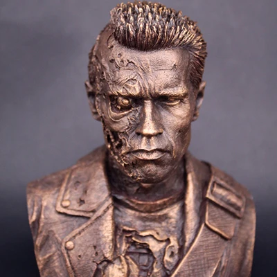 12cm Gloden Классные! Три цвета Терминатор, Арнольд Шварценеггер T800 повреждения войны 12 см и 24 см модель подарок на день рождения праздник - Цвет: 12cm Gloden