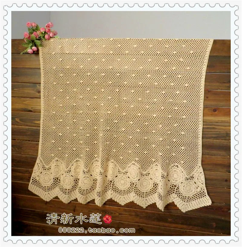 Бесплатная доставка Хлопок Вязание крючком кружева занавес для двери окна