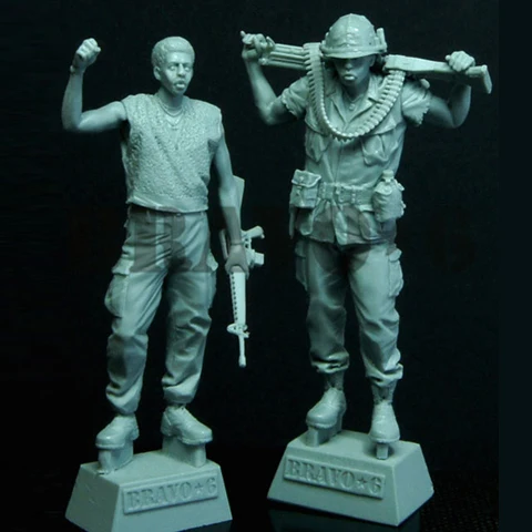 1/35 масштаб Неокрашенная полимерная фигурка US black power 2 фигурки GK фигурка|Наборы